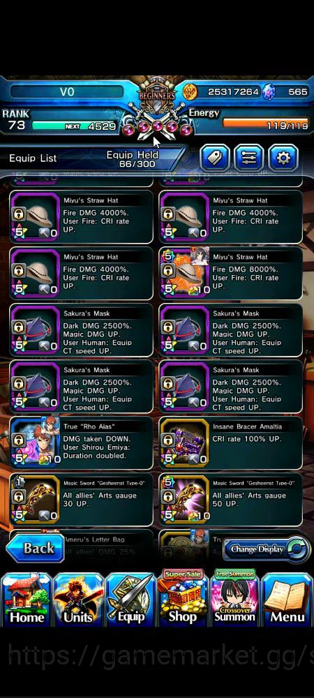 Grand Summoners Accounts Global|Rank 73|565 cc|7 Ascend+ 1 TW|[Emiya]+TW,S  image 3