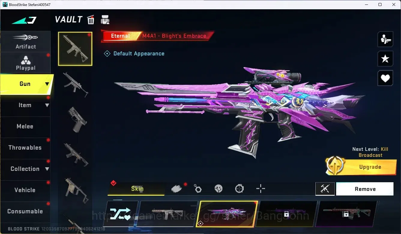 Blood Strike Accounts ASIA | 1 ETERNAL: M4A1 - Blight's Embrace | 1 Name image 2
