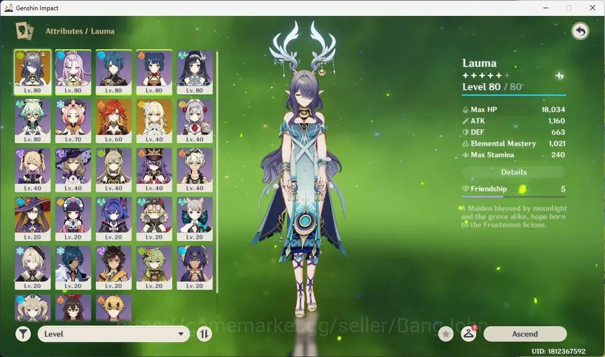 Genshin Impact Accounts ASIA | AR 57 | 2 Limit (Lauma,Mavuika)+1Charstd|MC image 2