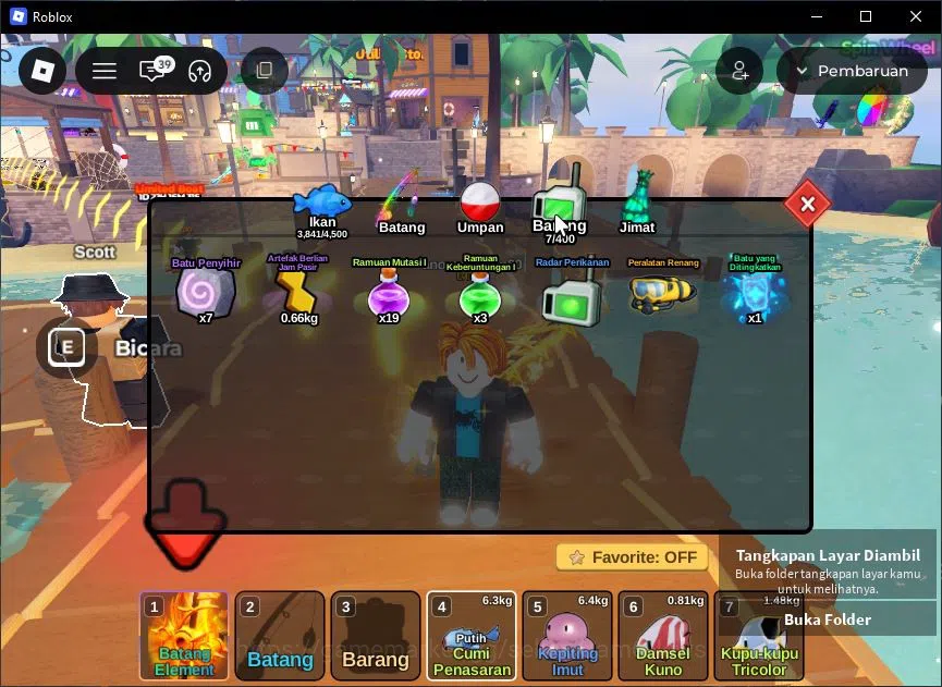 Roblox Accounts Lv 447 Fish It [Rod Secret (Element) 1 Mythic (Gho image 4