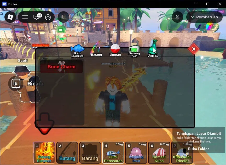 Roblox Accounts Lv 447 Fish It [Rod Secret (Element) 1 Mythic (Gho image 5