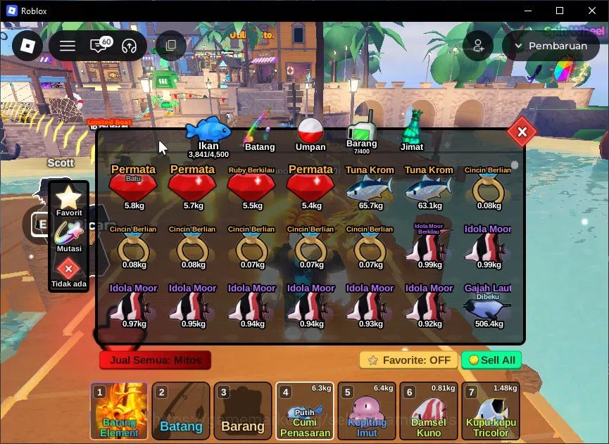 Roblox Accounts Lv 447 Fish It [Rod Secret (Element) 1 Mythic (Gho image 6