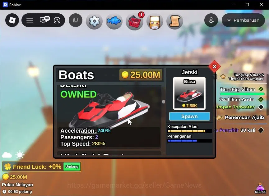 Roblox Accounts Lv 447 Fish It [Rod Secret (Element) 1 Mythic (Gho image 9