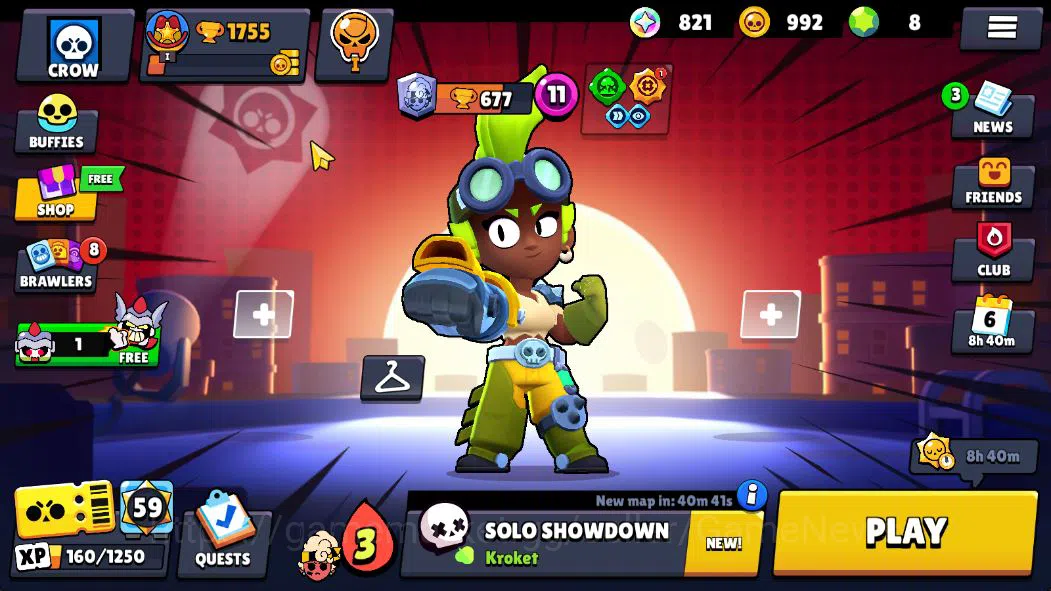 Brawl Stars Accounts 1755 Trophy|24 Brawler 2 Max: Hank,Maisie Myth: Tara|6 Epic Skin [Dark A Colt,Malicious Mandy,Tengu 1