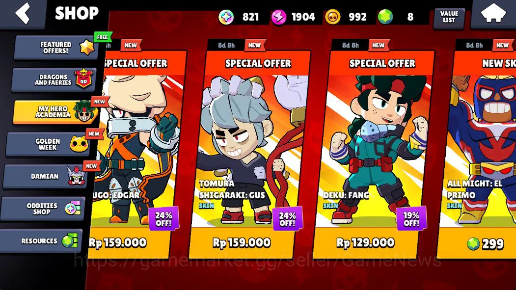 Brawl Stars Accounts 1755 Trophy|24 Brawler 2 Max: Hank,Maisie Myth: Tara|6 Epic Skin [Dark A Colt,Malicious Mandy,Tengu 5