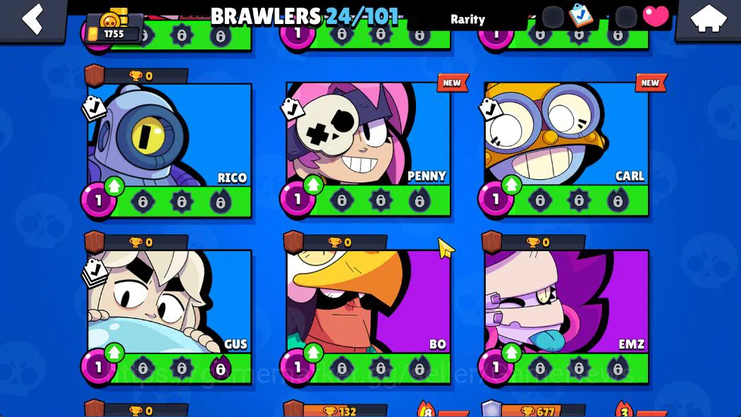 Brawl Stars Accounts 1755 Trophy|24 Brawler 2 Max: Hank,Maisie Myth: Tara|6 Epic Skin [Dark A Colt,Malicious Mandy,Tengu 8