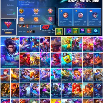 Mobile Legends: Bang Bang Accounts 🔥 #3981 🔥 417 Skins 💎 Exalted Collector III 👑 Legend Skin ⚔️ Transformers Megatron