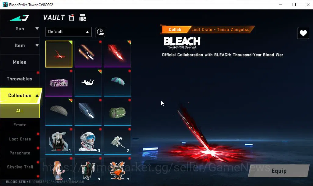 Blood Strike Accounts ASIA|COLLAB BLEACH Ethan-Byakuya Kuchiki|Melee Lig image 13