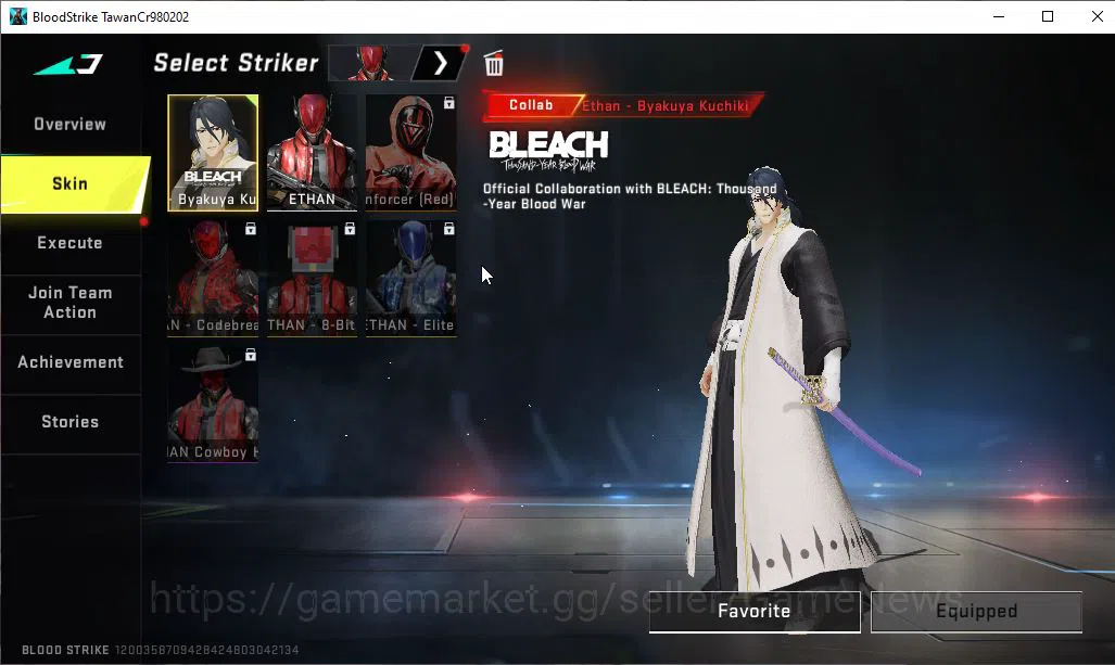 Blood Strike Accounts ASIA|COLLAB BLEACH Ethan-Byakuya Kuchiki|Melee Lig image 3