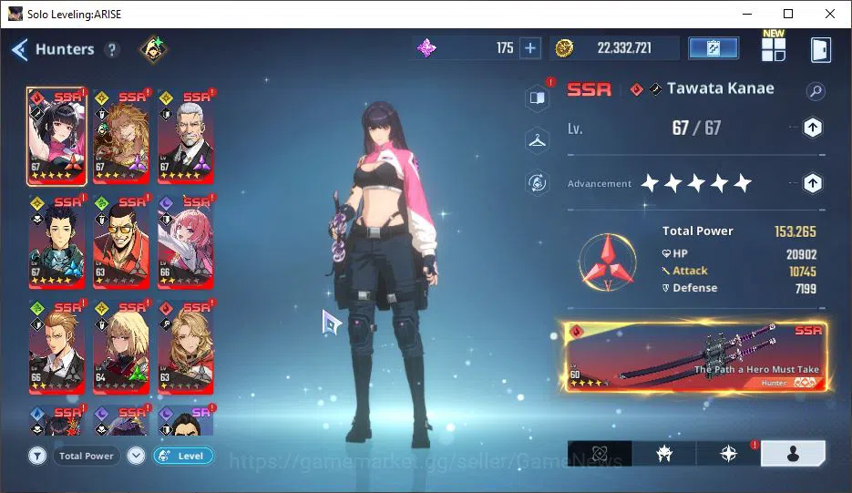 Solo Leveling: ARISE Accounts Total Power 416K|11SSR| TawataA5+signA4, ThomasA3+sign, GunheeA5+sign, ByungGuA5+sign 6