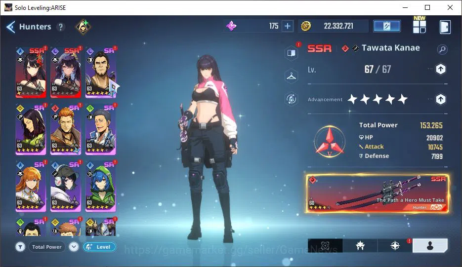 Solo Leveling: ARISE Accounts Total Power 416K|11SSR| TawataA5+signA4, ThomasA3+sign, GunheeA5+sign, ByungGuA5+sign 7