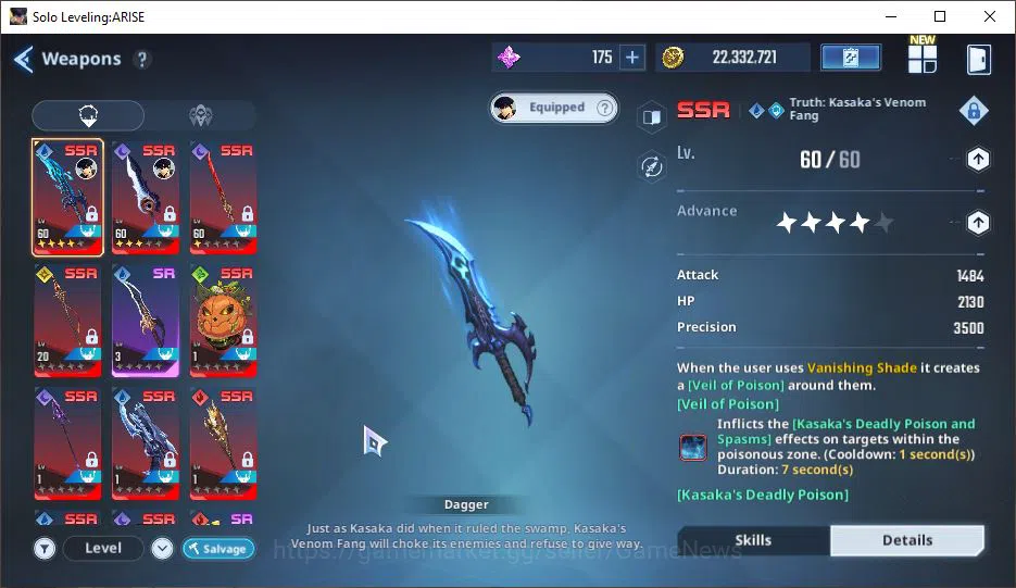 Solo Leveling: ARISE Accounts Total Power 416K|11SSR| TawataA5+signA4, ThomasA3+sign, GunheeA5+sign, ByungGuA5+sign 8
