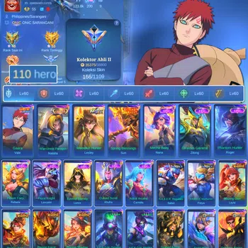 Mobile Legends: Bang Bang Others HERO 110 SKIN 165 | EMBLEM ALL MAX| COLECTOR NATAL image 1