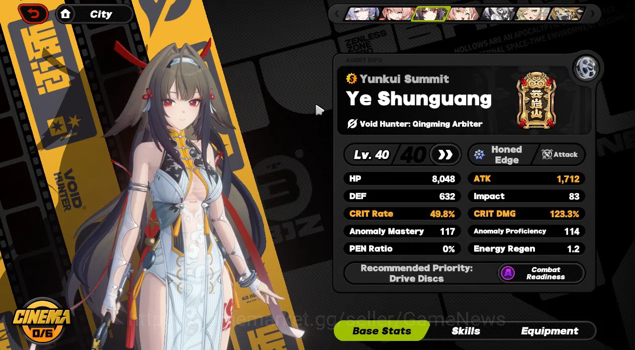 Zenless Zone Zero Accounts Starter ASIA|IK 38|S1 CH3 + 15 EMT|3 Limited[Ye Sunguang + Sign,Velina Argid,Zhao]|All Unset|MC 13