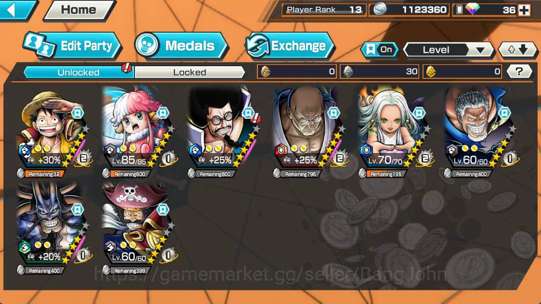 One Piece Bounty Rush Accounts GLOBAL|EX 5| great pirate gol d roger, Onigash kai image 2