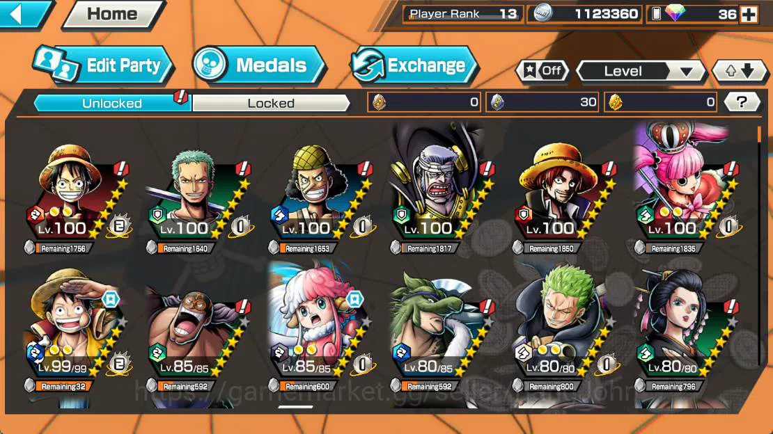 One Piece Bounty Rush Accounts GLOBAL|EX 5| great pirate gol d roger, Onigash kai image 3