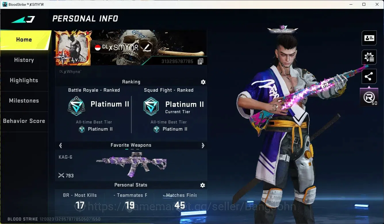 Blood Strike Accounts ASIA |COLLAB,QBZ95,KAR98K|ULTRA=BANDAGE| CEK SS BS image 10