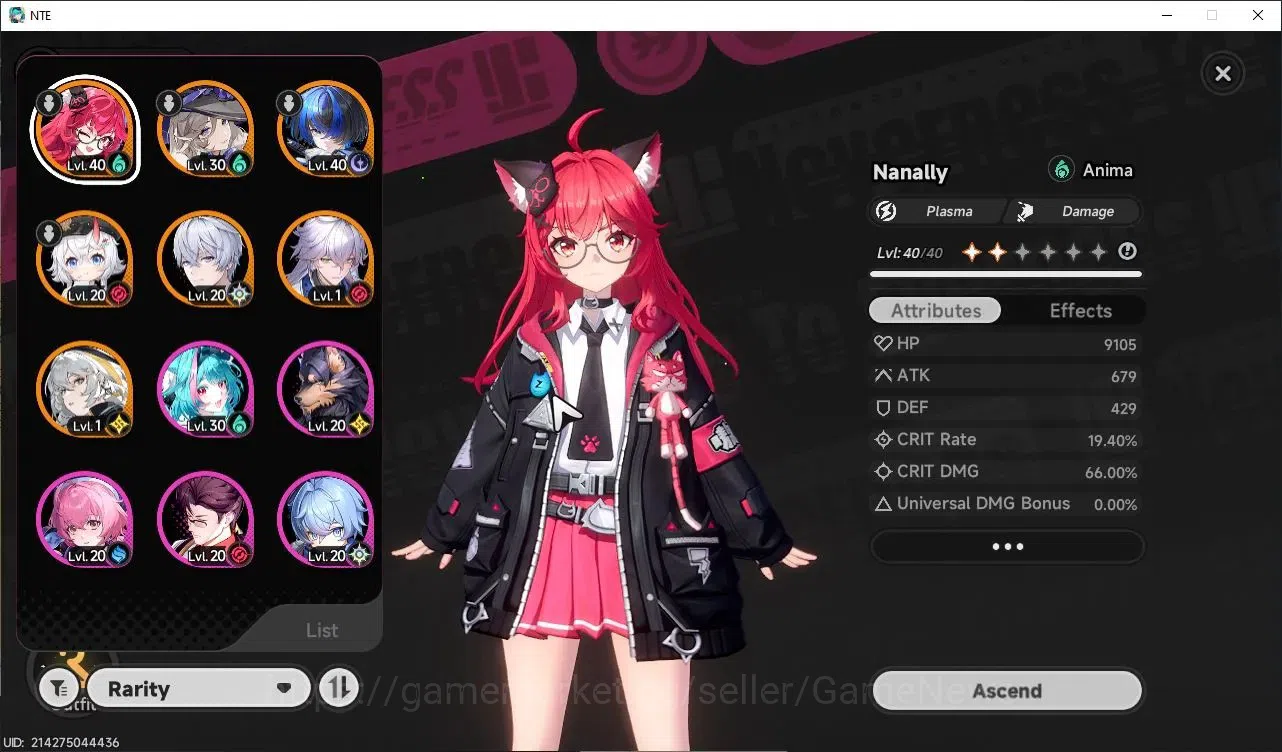 Neverness to Everness Accounts GLOBAL SEA|HL 24|TL 5|6 S-Class 1 Limited (Nanally+Sign)|+ Tiger Livery|Tomato & Underboss 1