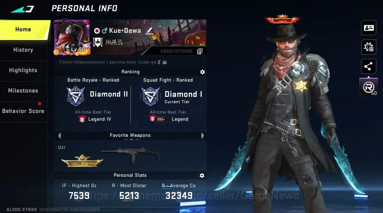 Blood Strike Accounts Asia|3 ETERNAL[AK47 Lv3, DEagle, UZI]|Collab TR[Ta image 2