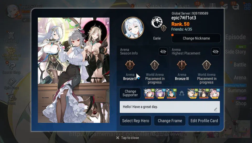 Epic Seven Accounts GBL Unverif|5 ML(Belian,SS Vivian,SP Politis,Har s image 6