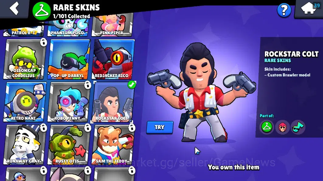 Brawl Stars Accounts 1246 Trophy|19 Brawlers 2 Max Lvl|Edgar Full Buffi image 15
