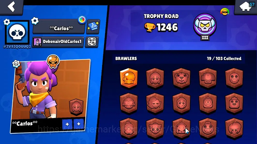 Brawl Stars Accounts 1246 Trophy|19 Brawlers 2 Max Lvl|Edgar Full Buffi image 2