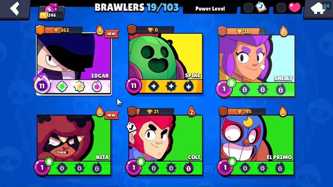 Brawl Stars Accounts 1246 Trophy|19 Brawlers 2 Max Lvl|Edgar Full Buffi image 7
