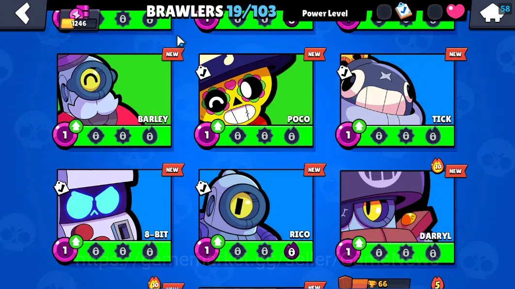 Brawl Stars Accounts 1246 Trophy|19 Brawlers 2 Max Lvl|Edgar Full Buffi image 8
