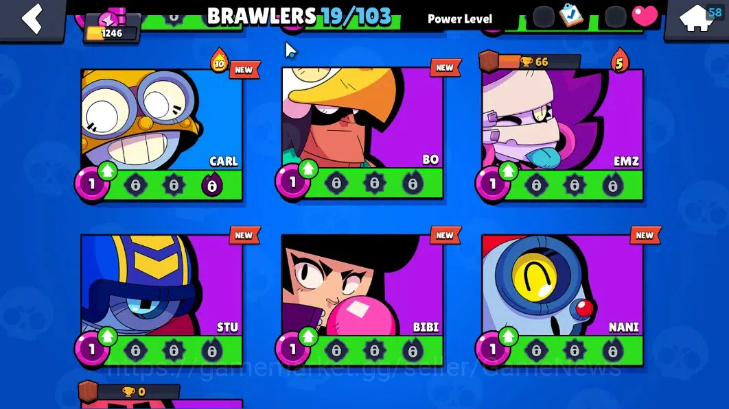 Brawl Stars Accounts 1246 Trophy|19 Brawlers 2 Max Lvl|Edgar Full Buffi image 9