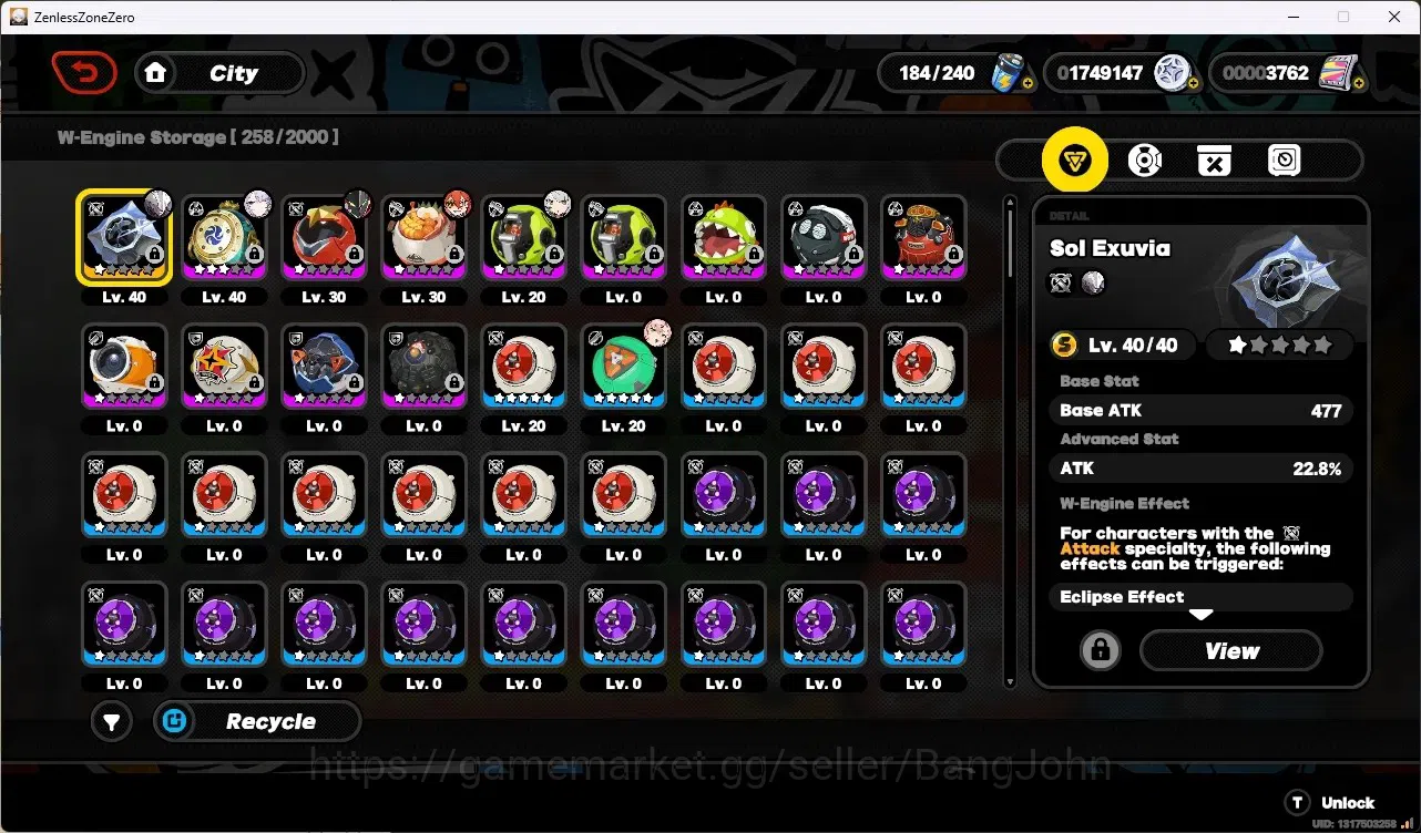 Zenless Zone Zero Accounts Starter ASIA|IK 35|2 Limited [(Pyrois + Sign), Velina] ALL UNSET|1 S-Rank Bangboo|3,7k PolyC|Mc 12