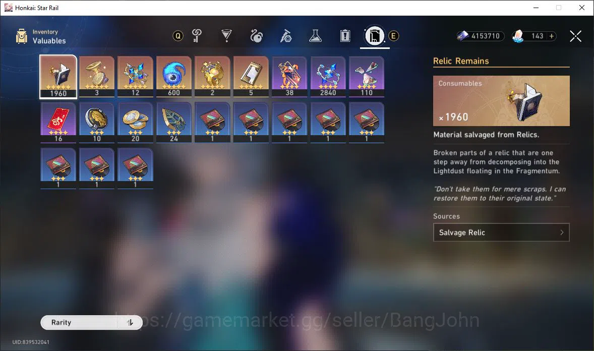 Honkai Star Rail Accounts [ASIA] TL 35 | 10 Limit | Archer | Sparkle | Dan H image 3