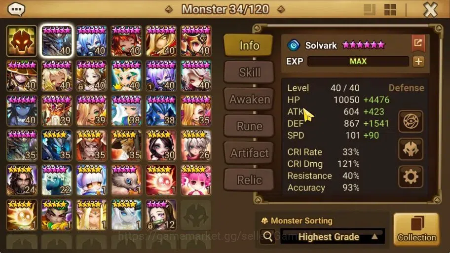 Summoners War: Sky Arena Accounts End-Game Global LV 100|2 LD[Destiny,Asima]+33 Total NB5[Leo,Amber,Adriana]+45 10