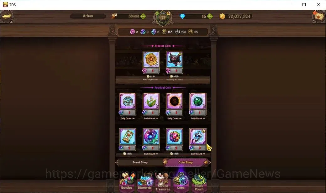 The Seven Deadly Sins: Grand Cross Accounts Endgame ASIA|2M CC|36 LS|5 LR+8 UR+Collab ReZero|Nemesis 15