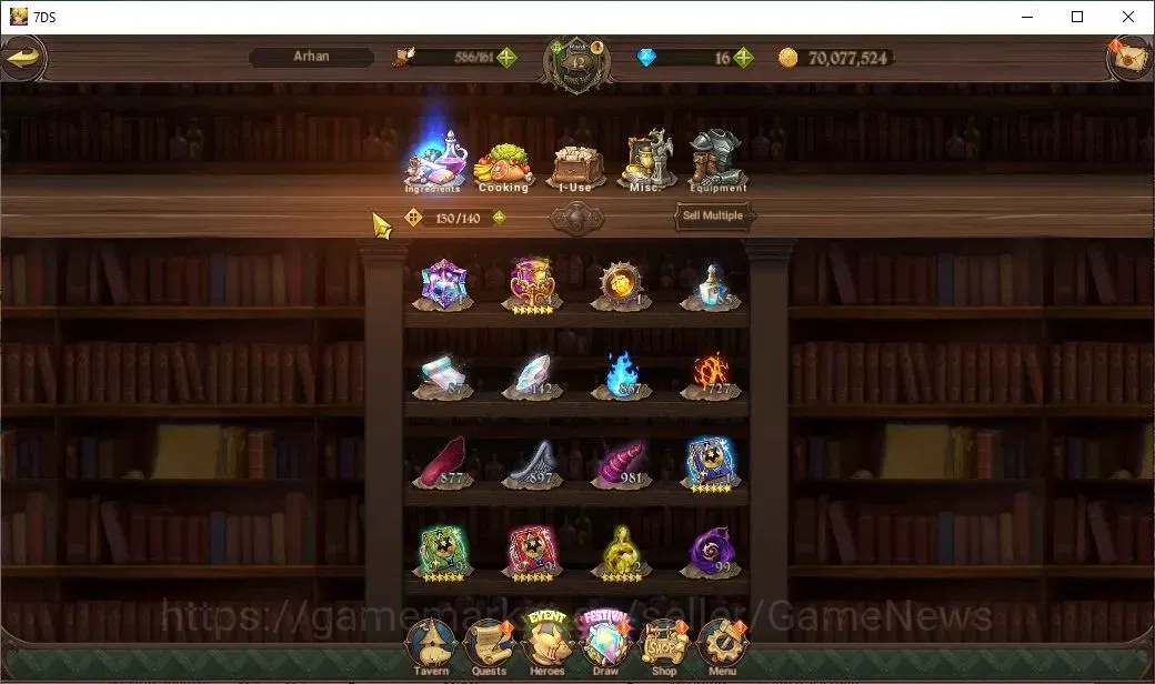 The Seven Deadly Sins: Grand Cross Accounts Endgame ASIA|2M CC|36 LS|5 LR+8 UR+Collab ReZero|Nemesis 16