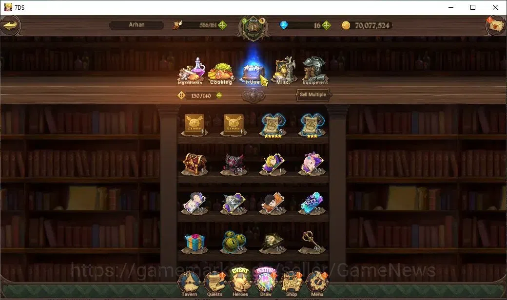 The Seven Deadly Sins: Grand Cross Accounts Endgame ASIA|2M CC|36 LS|5 LR+8 UR+Collab ReZero|Nemesis 18