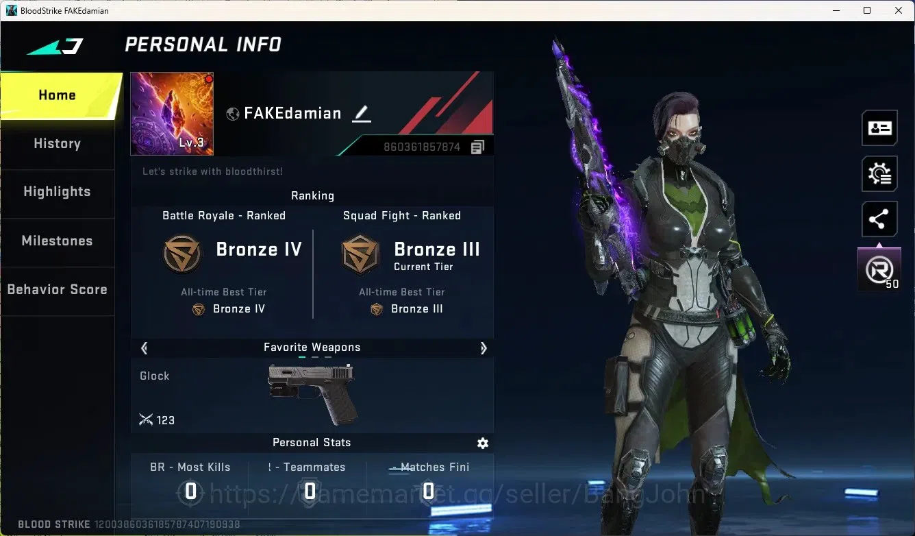 Blood Strike Accounts Rare Skin ASIA|1 Eternal Gun: QBZ95 - Whisper | Check SS BS2197B 1