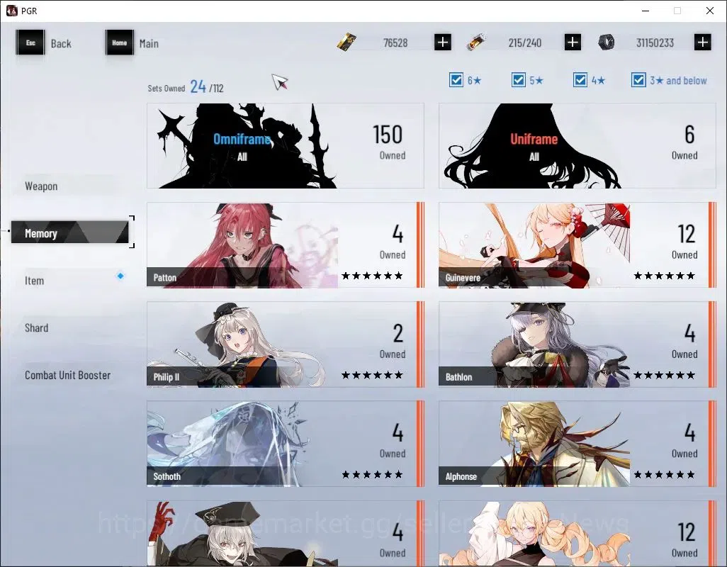 Punishing: Gray Raven Accounts End-Game Asia|Lvl.93|(SSS+ Discord Secator,S Nirvatia Dirge,S Liv Limpidity,S Lilith 14