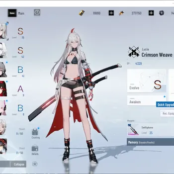 Punishing: Gray Raven Accounts Mid-Game ASIA|Lv 51|11k BC +3k YC +8k BlueC|S Lucia Crimson Weave, S No 21 Feral|2 Selector