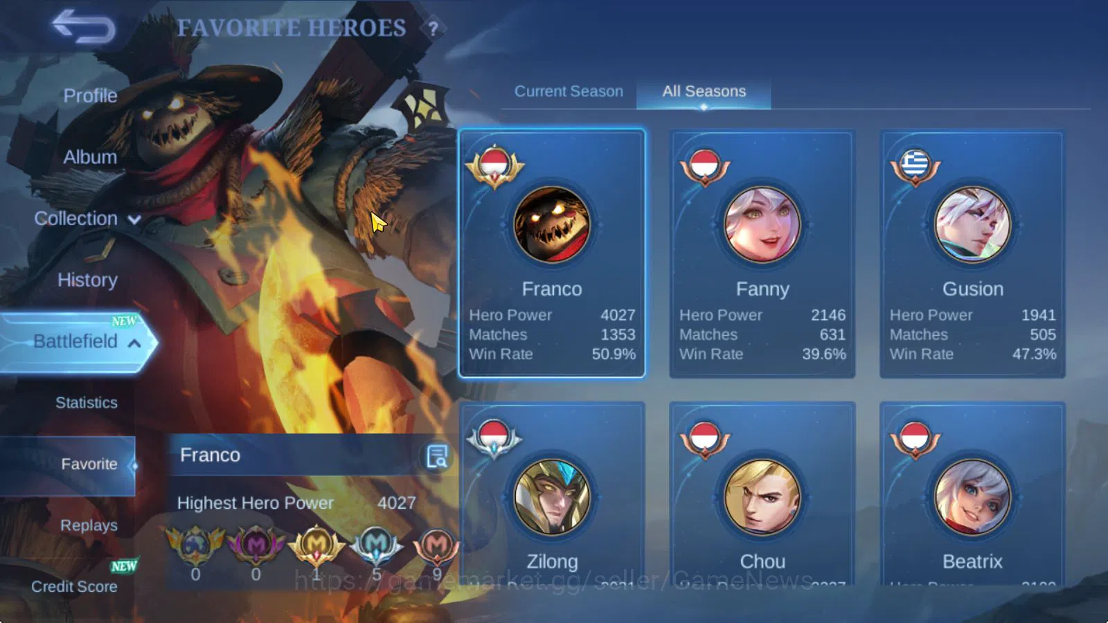 Mobile Legends: Bang Bang Accounts Hero 132|Skin 246|High Glory 92|Kof Karina,CC Nata image 20