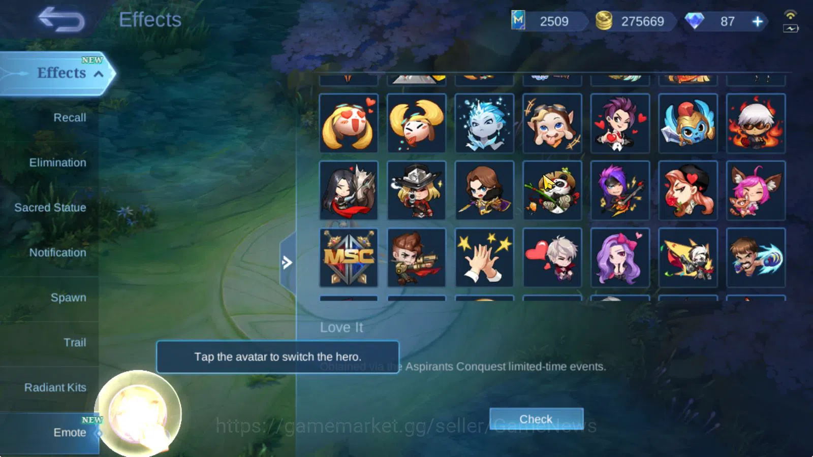 Mobile Legends: Bang Bang Accounts Hero 132|Skin 246|High Glory 92|Kof Karina,CC Nata image 3