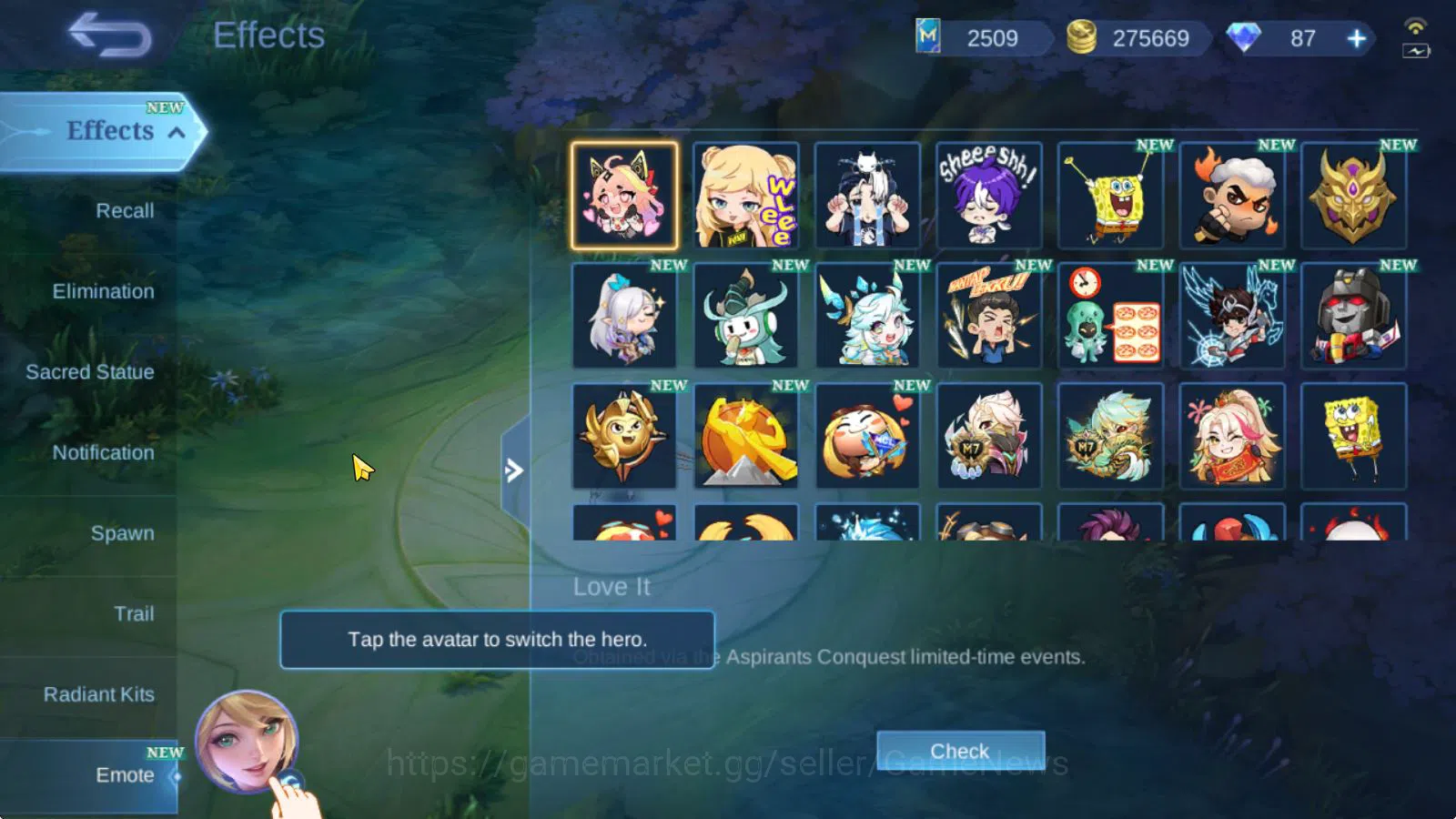 Mobile Legends: Bang Bang Accounts Hero 132|Skin 246|High Glory 92|Kof Karina,CC Nata image 4