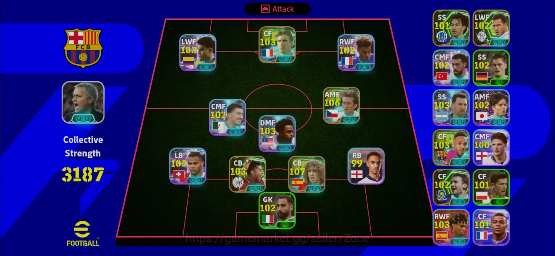 eFootball Accounts Legends & Iconic Players Mobile|PW 3187|Epic Carles Puyol,Tomás Rosický,Eric Cantona|Showtime Luiz 1