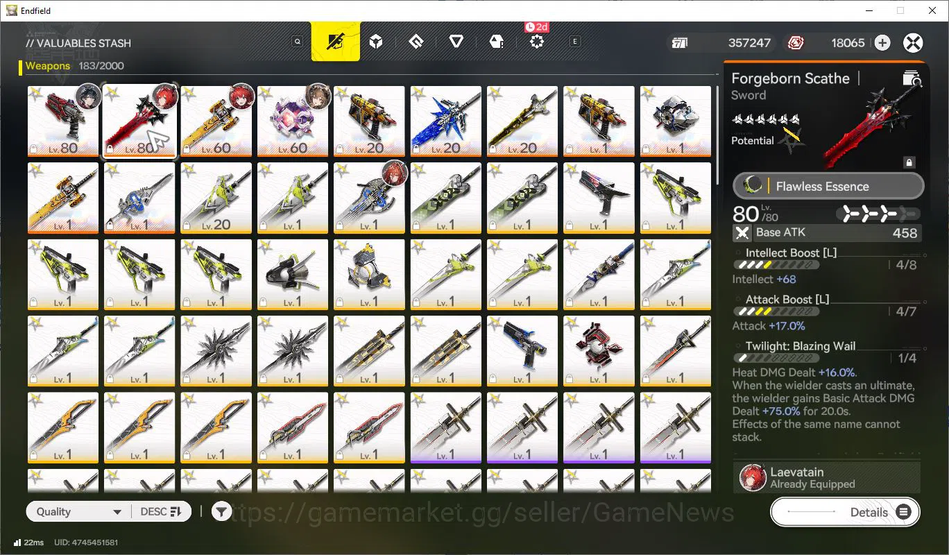 Arknights: Endfield Accounts Asia Lv49+ 18K Oro|Laeva+Sign,Gilberta,Ardelia+Sign,EmberP1|WulfgP3+Sign,Etc|11 6* WP|Selector 19