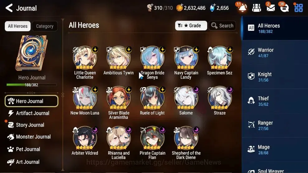 Epic Seven Accounts High-End GLOBAL UnVerif|14 ML(Rhiana&Luc,Salome,RoLight,Straze,SSez,DB Senya,Etc)+Ab 4