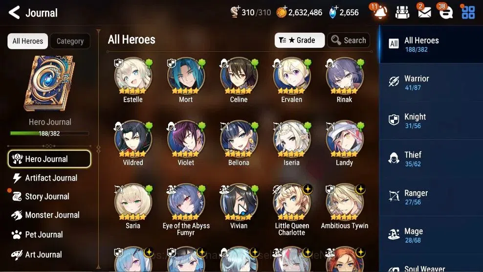 Epic Seven Accounts High-End GLOBAL UnVerif|14 ML(Rhiana&Luc,Salome,RoLight,Straze,SSez,DB Senya,Etc)+Ab 7