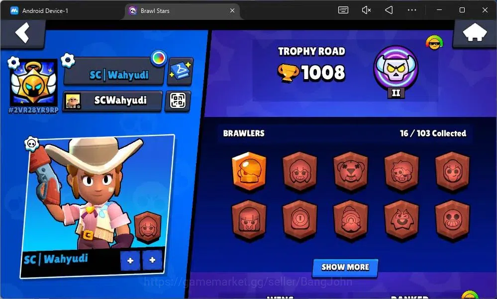 Brawl Stars Accounts Global | 1008 Thropy|16 Brawler|3 Max Lv Hyperchar image 2