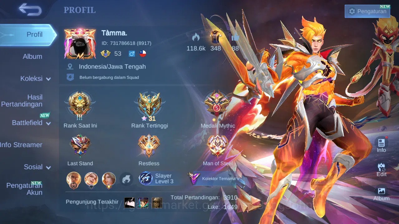 Mobile Legends: Bang Bang Accounts Hero 99 Skin 200 | Prime Claude | Annual Vale, Hay image 17