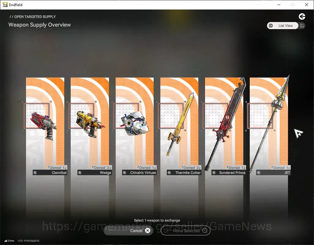 Arknights: Endfield Accounts ASIA|Lv 60|9 SSR (4 Limited) + 24 (*6 Weapon) + 5 Wp Supply|(Camille 18