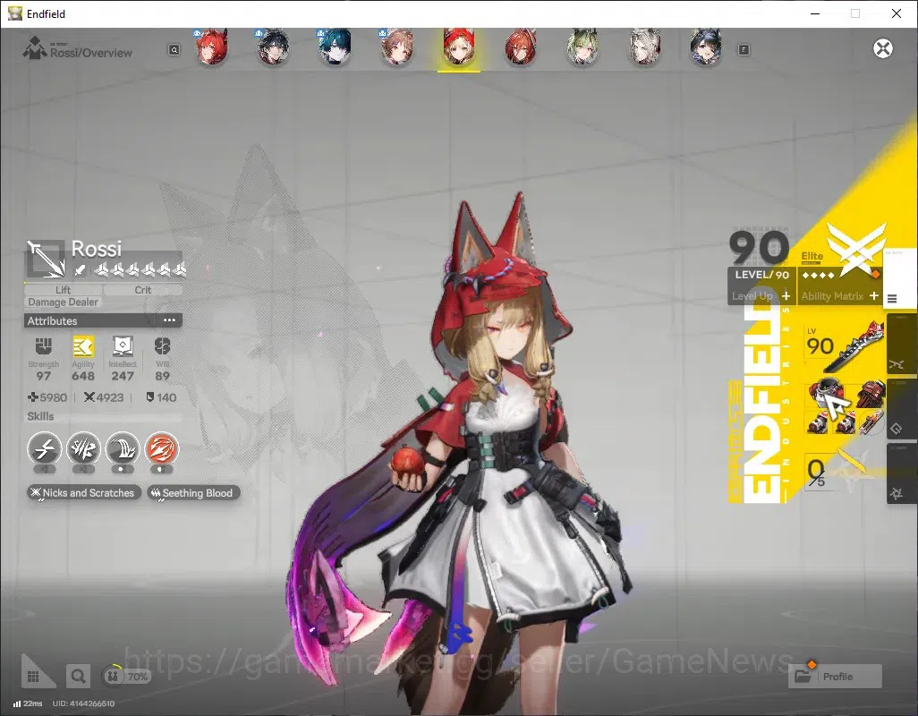Arknights: Endfield Accounts ASIA|Lv 60|9 SSR (4 Limited) + 24 (*6 Weapon) + 5 Wp Supply|(Camille 7