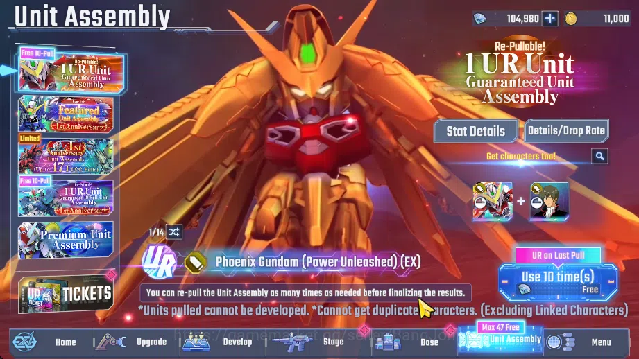 SD Gundam G Generation ETERNAL Accounts Global Rank 1 | FreshStory | 100+K Diamond, Selector Banner On, 6Gundam SSR+ 2Supp 6